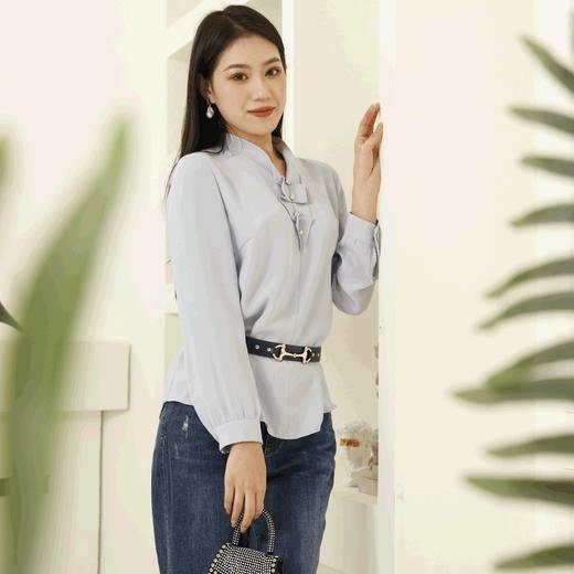 宗洋zongyang女装2022春季新品雪纺V领衬衣长袖衬衫BCL3CS7828-41 商品图1