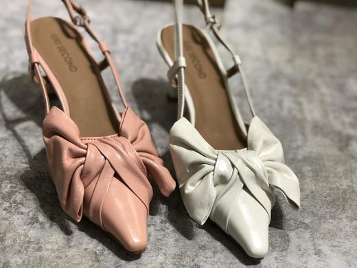 IUIU SECOND春夏时尚蝴蝶结尖头后空凉鞋羊皮小跟空鞋凉鞋14761 商品图2