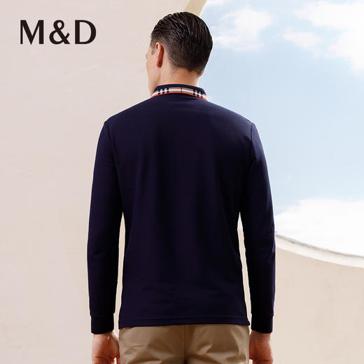 MD名盾男士长袖POLO衫秋冬商务休闲火山岩发热保暖翻领T恤11391 商品图3