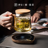玻璃茶杯耐热茶水分离泡茶杯55度恒*用带盖高颜值杯子套装 伊-清灵（透明）大肚泡茶杯榉木+逗号恒温垫（木纹） 商品缩略图2