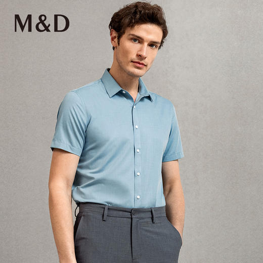 M＆D/名盾短袖衬衫春季男士官方商务休闲百搭易打理修身衬衣 商品图1