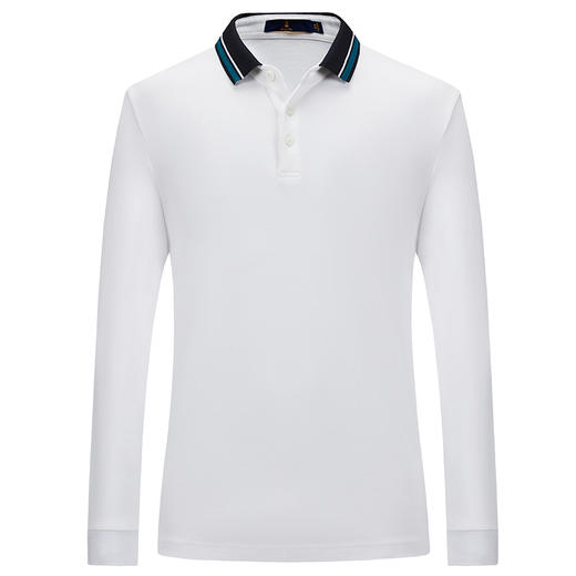 MD名盾早春新款长绒棉时尚纯色POLO衫新款纯棉长袖翻领T恤男 商品图4