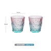 日式ins冰川杯玻璃杯家用水杯咖啡杯啤酒洋酒杯子树纹女大容量渐变果汁牛奶杯 冰粉绿（两只）矮款 商品缩略图0