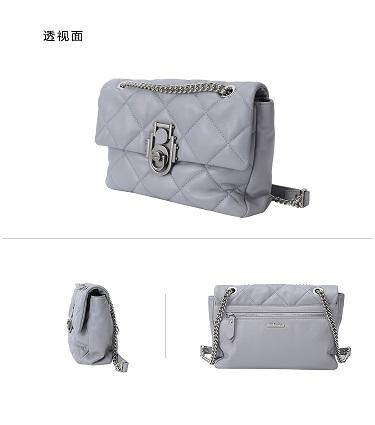 【直发】明治轻奢女包时尚菱格链条腋下包新款包羊皮斜挎单肩包流浪包中号 商品图3