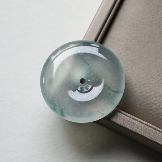 玻璃种雪花棉翡翠平安扣 商品图1