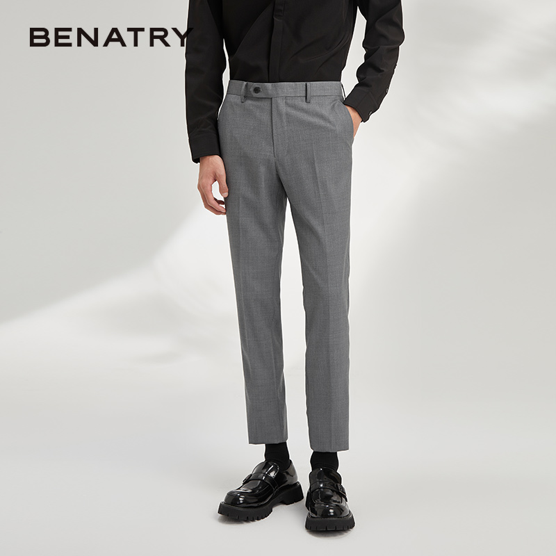 贝纳川西裤男商务正装修身西服裤子ECY326001138