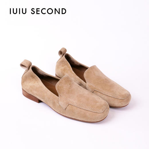 IUIU SECOND 春夏舒软深口单鞋羊皮绒面乐福鞋 商品图4
