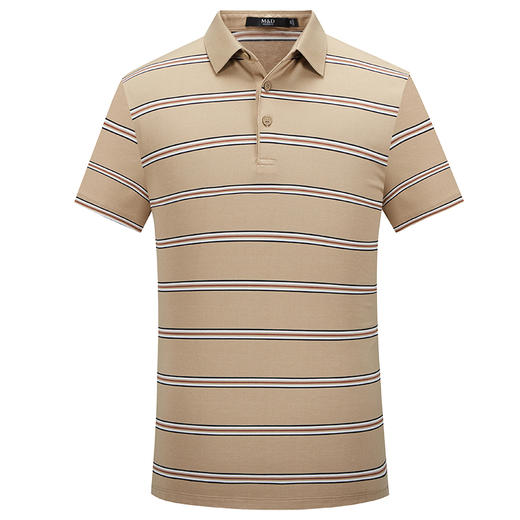 MD名盾短袖桑蚕丝条纹polo衫夏季新品男士商务棉翻领T恤 商品图4