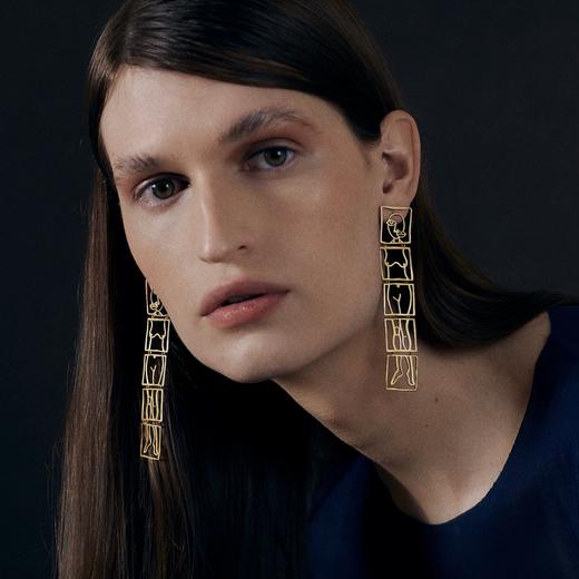 北京仓｜Paola Vilas-Hilma-人体 抽象艺术 耳环［巴西设计师］ 商品图0