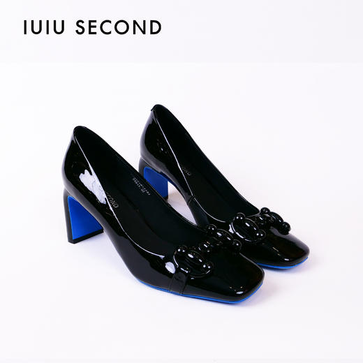 IUIU SECOND 春夏气质格调系列方头漆皮高跟鞋 商品图2