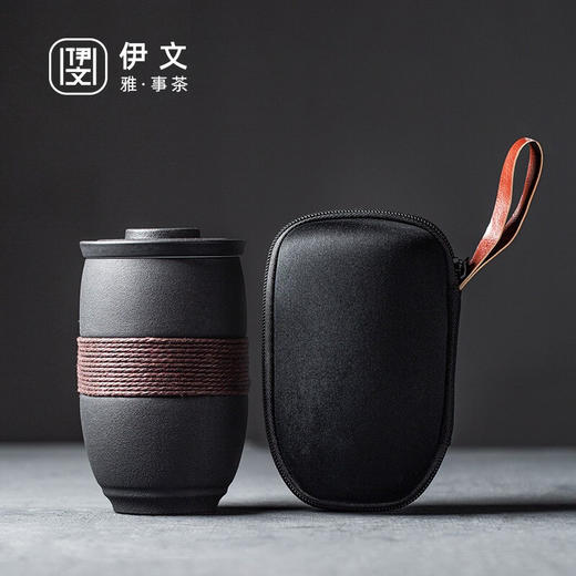 陶瓷西沙马克杯带盖办公室喝水杯陶瓷过滤泡茶杯茶水分离杯子 西沙黑A2a（英调） 商品图0