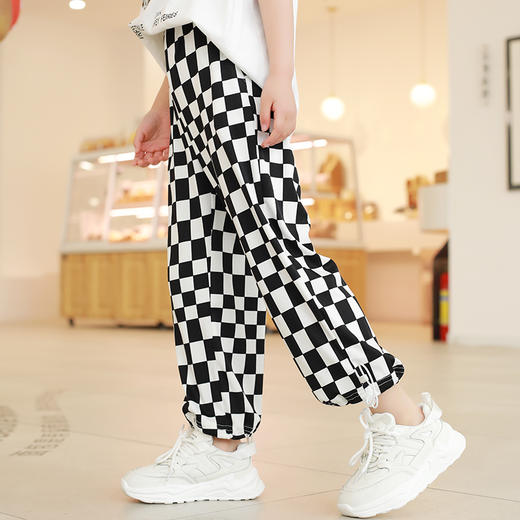 【抄底价清仓】龙之涵 棋盘格垂感休闲阔腿裤 五色齐全亲子款凉凉裤 时尚百搭 A类标准 商品图6