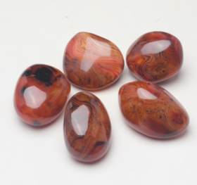 缠丝红玛瑙石玉髓3-5cm*3颗 手把件把玩摆件