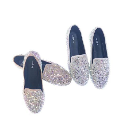 westory2020新款镶钻单鞋女平底舒适百搭W20CE70041 商品图0