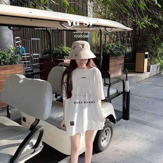 女前后烫钻兔短T6959 商品图5