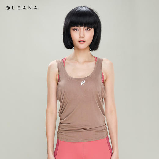 LEANA速干透气无袖圆领罩衫宽松美背系带运动健身瑜伽背心LN0312 商品图3