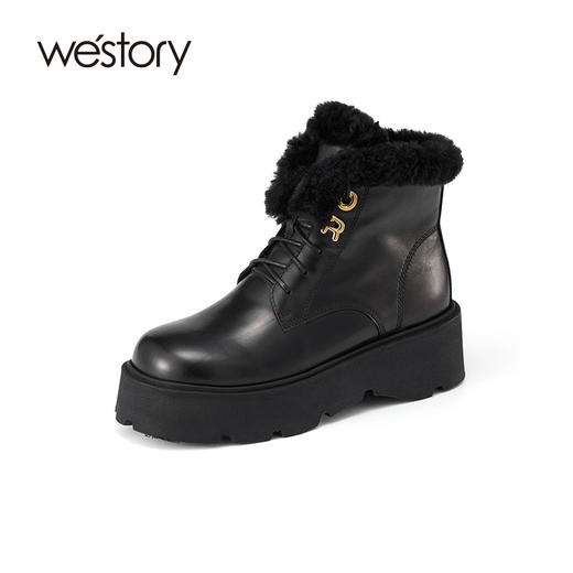 westory2021新款冬季厚底暖暖靴复古时尚女靴S21DS81321 商品图0