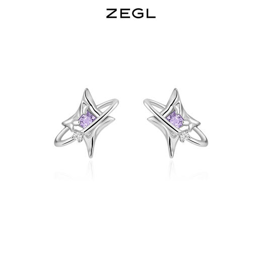 ZEGL设计师银河甜心系列925纯银四芒星耳钉女小众设计感耳环耳饰 商品图0
