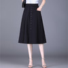 薄款排扣A字裙，长款松紧高腰时尚下装裙时尚新款半身裙MYX-6850 商品缩略图2