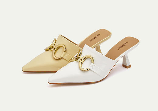 westory女鞋2021春夏新款羊皮尖头穆勒拖外穿高跟凉鞋S21AE53081 商品图0