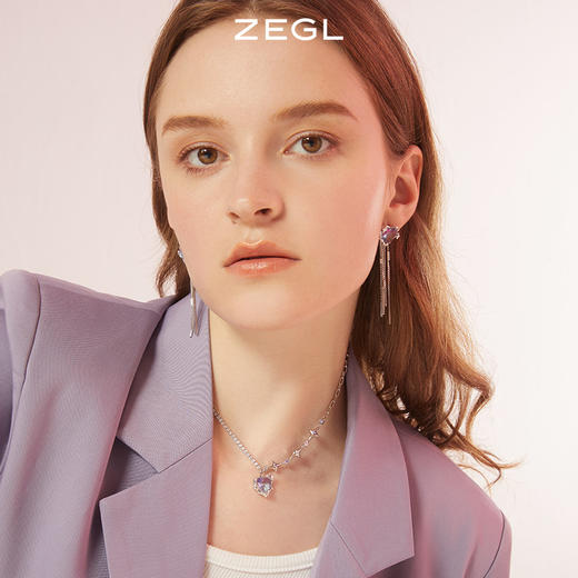 ZEGL设计师银河甜心系列爱心项链女轻奢小众高级设计感锁骨链配饰 商品图5