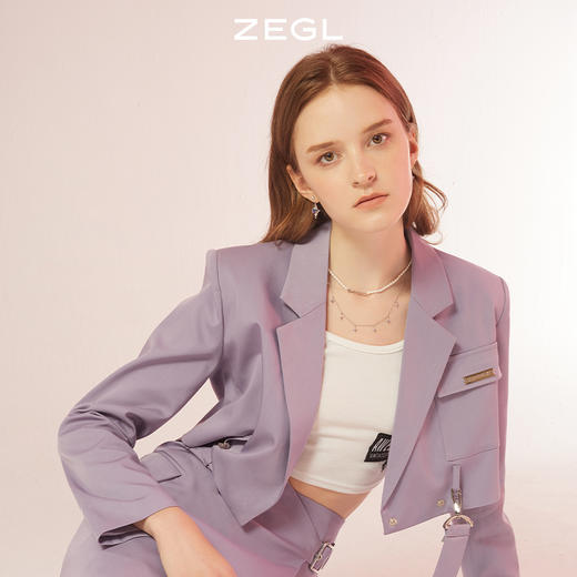 ZEGL设计师银河甜心系列四芒星项链女轻奢小众人造珍珠锁骨链配饰 商品图3