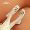 westory女鞋2021夏季新款浅口方头软底一脚蹬乐福单鞋S21CE70821 商品缩略图0