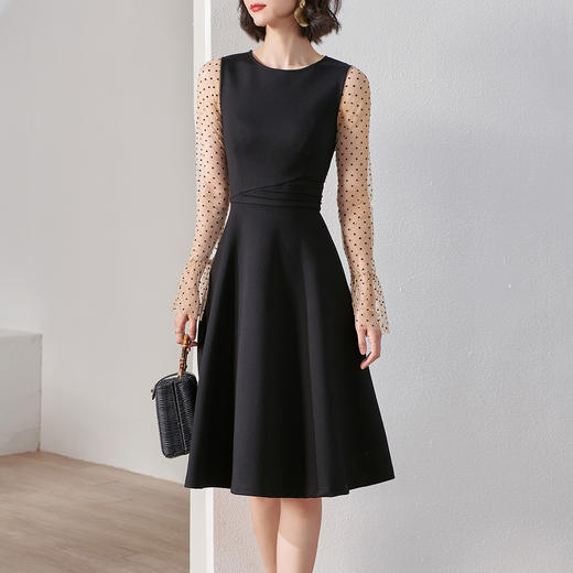 剩S/M/L/XXL 米思阳优雅温婉收腰显瘦套装背心裙打底衫两件套 商品图0