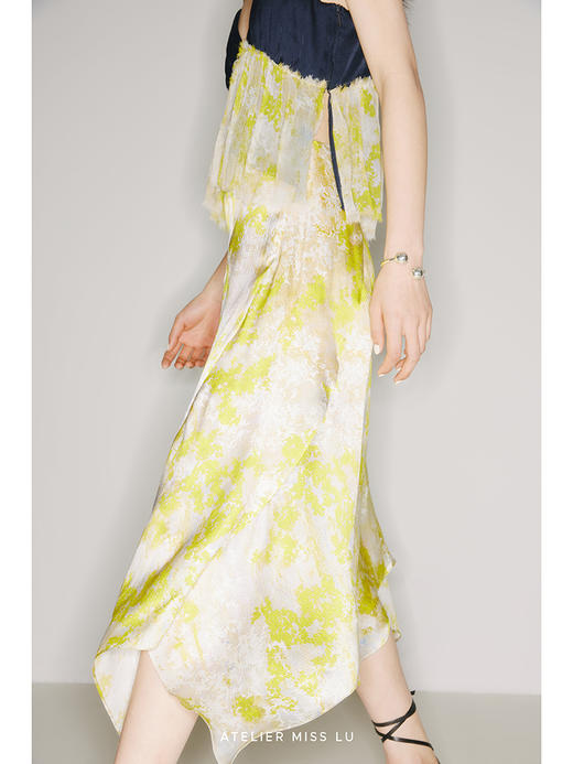 【繁花】品牌定制桑蚕丝印花不规则半裙/220006 商品图3