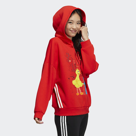Adidas阿迪达斯Neo卫衣女装2022春季芝麻街联名连帽套头衫HD7278 商品图1
