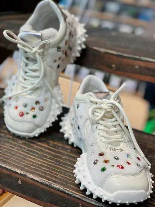 westory老爹鞋女ins潮2020冬季新款内增高亮片运动鞋W20CM70751 商品图0