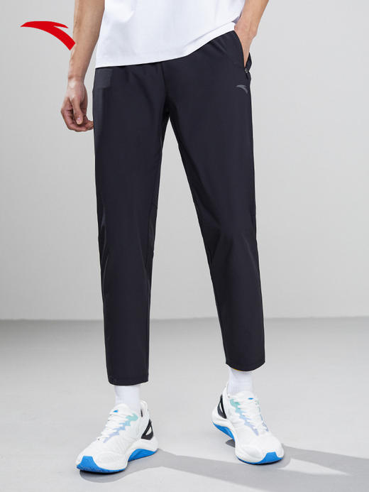 安踏男子运动九分裤2022新款黑色夏季长裤152225501-1 商品图1