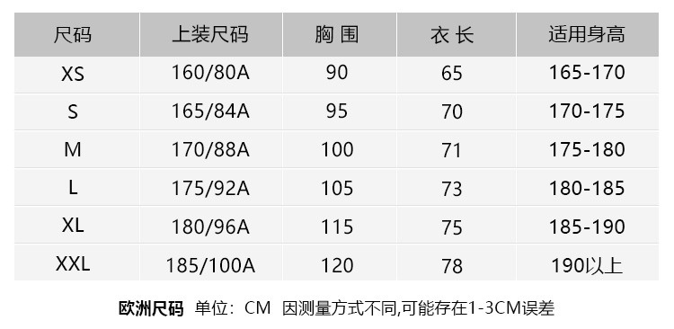 耐克球衣尺码数据图片