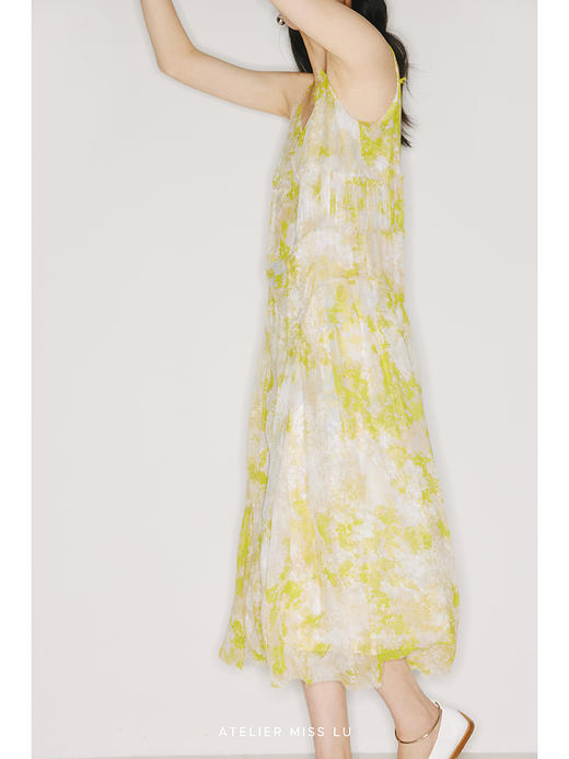 【伊甸】品牌定制桑蚕丝印花吊带连衣裙/22000031 商品图2