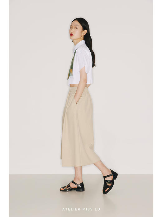 【芝山森林】品牌定制印花欧根纱飘片设计纯白衬衣/220012A 商品图3