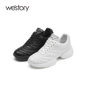 westory2021秋季新品厚底老爹鞋真皮时尚休闲运动鞋S21CM71261