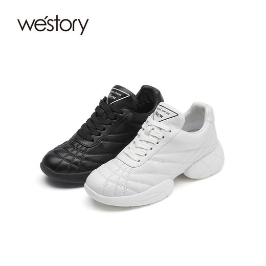 westory2021秋季新品厚底老爹鞋真皮时尚休闲运动鞋S21CM71261 商品图0
