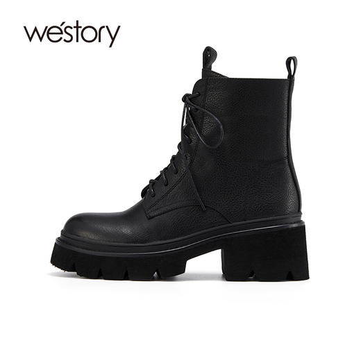 westory2021秋季新款马丁靴英伦风厚底炸街短筒女靴S21DS81181 商品图0