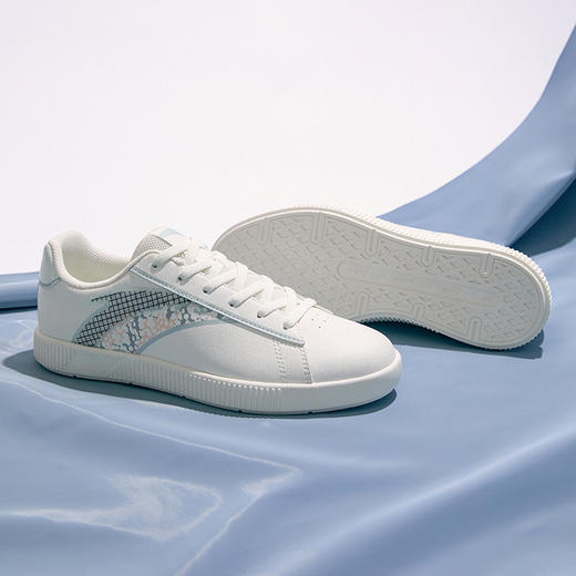 安踏小白鞋女鞋2022夏季新款平底低帮休闲鞋白色运动鞋122228060-3 商品图2