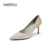 westory2021秋季气质渐变尖头婚细跟婚宴高跟鞋S21CE34431 商品缩略图0