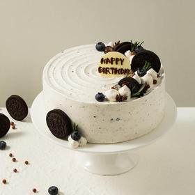 【奥利奥】黑巧脆脆生日蛋糕，甜蜜黑樱桃酱+咔吱脆麦片夹心，巧克力蛋糕胚一口尽享香甜爽脆（武汉幸福西饼）