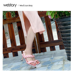 westory2020年夏季编织棉花糖网红潮流高跟凉鞋W20BG60861
