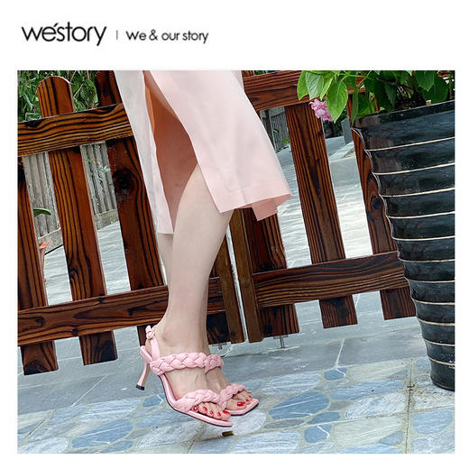westory2020年夏季编织棉花糖网红潮流高跟凉鞋W20BG60861 商品图0
