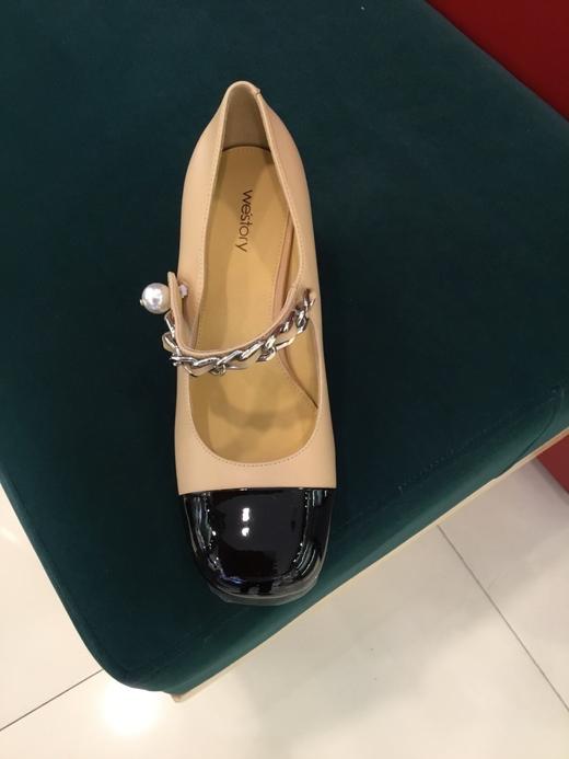 westory女鞋2021秋季新款漆皮方头浅口粗跟玛丽珍单鞋S21CE71421 商品图0
