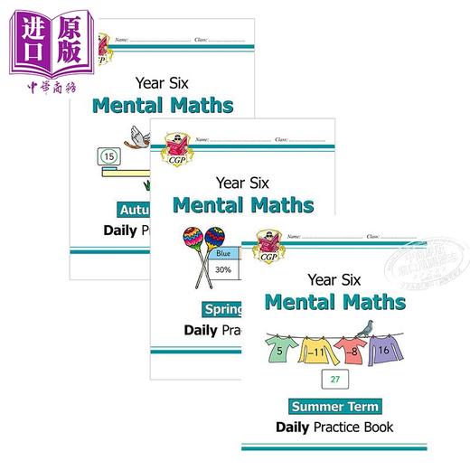 预售 英国CGP3原版册套装小学数学 New KS2 Mental Maths Daily Practice Book: Year 6 - Autumn&Spring &Summer Term 商品图0