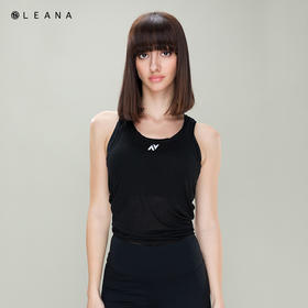 LEANA速干透气无袖圆领罩衫宽松美背系带运动健身瑜伽背心LN0312