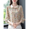 MZ801095 漂亮减龄洋气小衫时尚碎花贵夫人雪纺上衣女七分袖夏装2022年新款 商品缩略图1