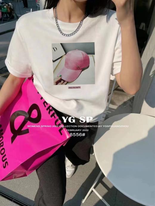 女H字母帽短T8556 商品图2