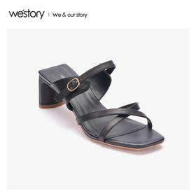 westory2020年夏季新品交叉凉鞋女一字带拖鞋两穿W20BJ60801