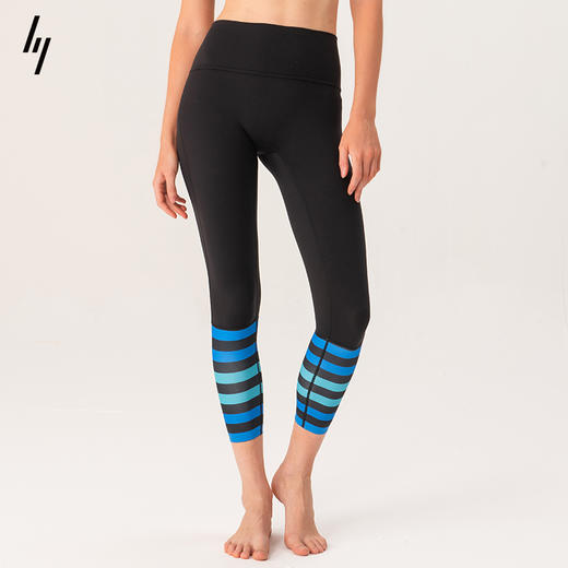 slenddy Loopy花色条纹瑜伽裤裸感紧身运动提臀高腰圈圈裤女S6201 商品图0